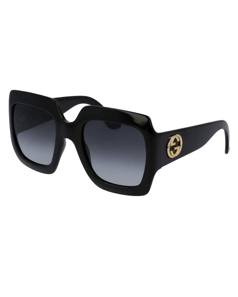 gucci 3708 black plated square glasses